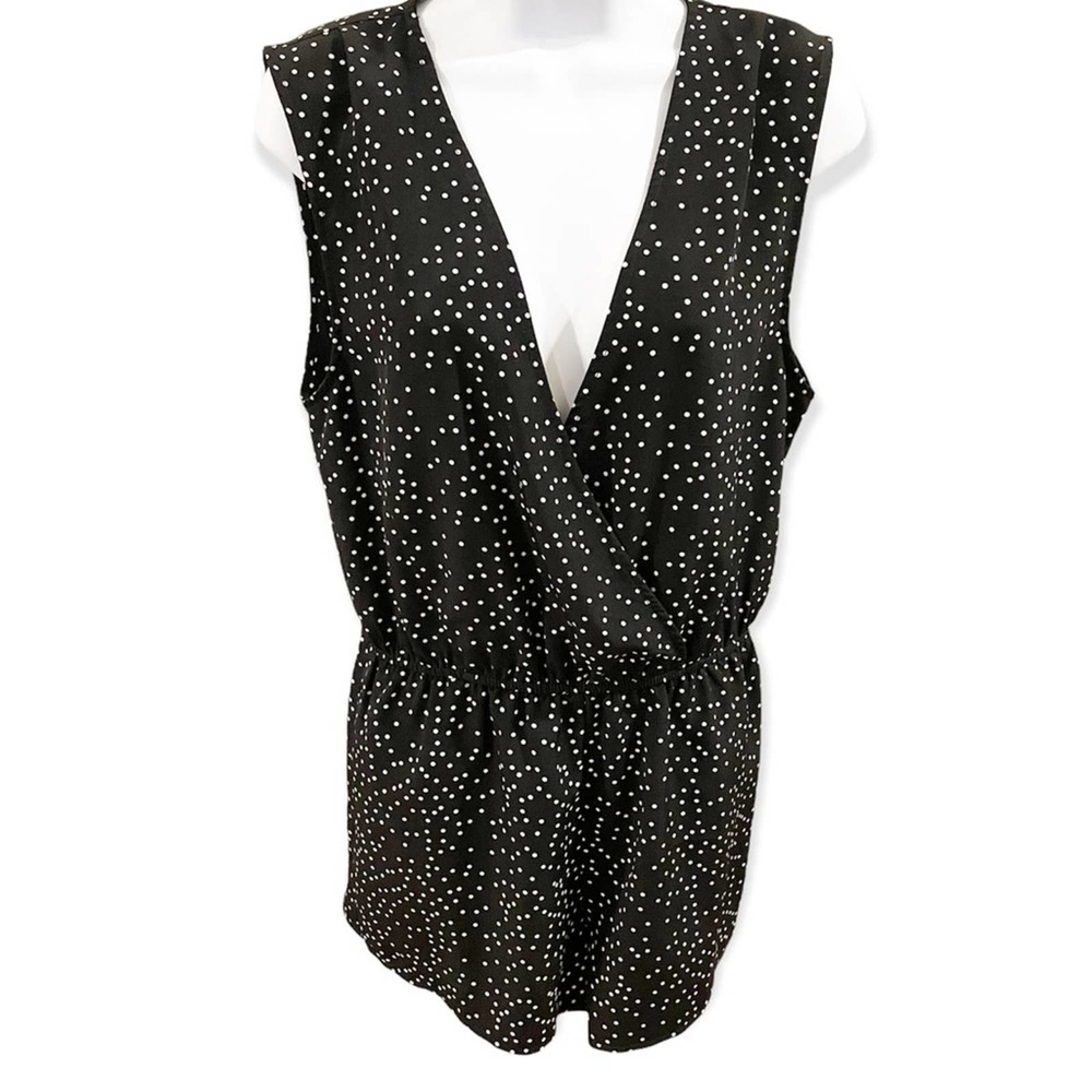 Seek the Label Polka Dot Deep V Neck Romper Black and White LF Size Medium - Picture 10 of 10